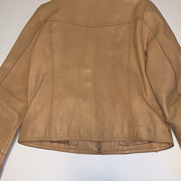 GAP Y2K Golden Tan Leather Jacket - Women’s Size XS - Picture 7 of 11